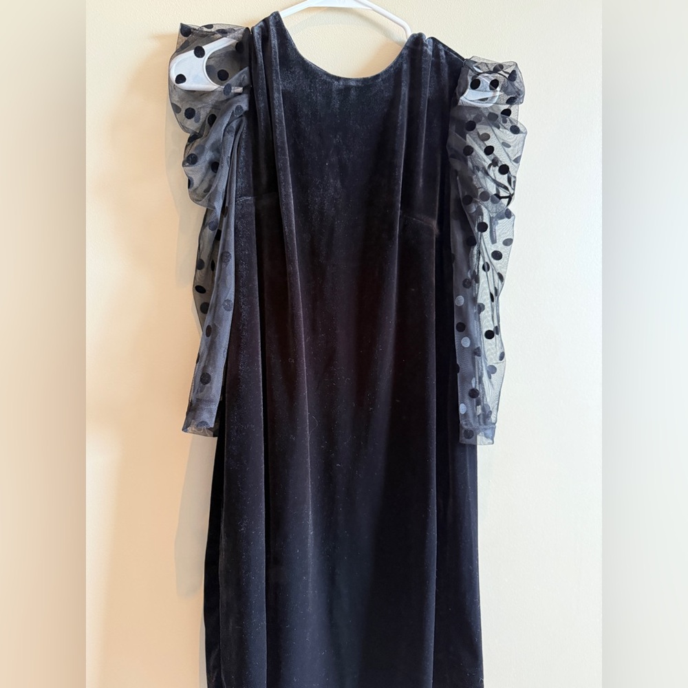 Julia Jordan Black Dress with Sheer Polka Dot Detail
